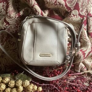 Vince Camuto Double Compartment Pebbled Genuine Leather Crossbody Handbag